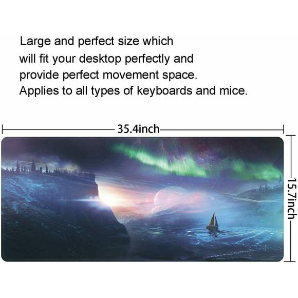 Large Gaming Mouse Pad Desk Mat, XL 31.5"X11.8" Long Extended Full Non-Slip - Picture 3 of 11